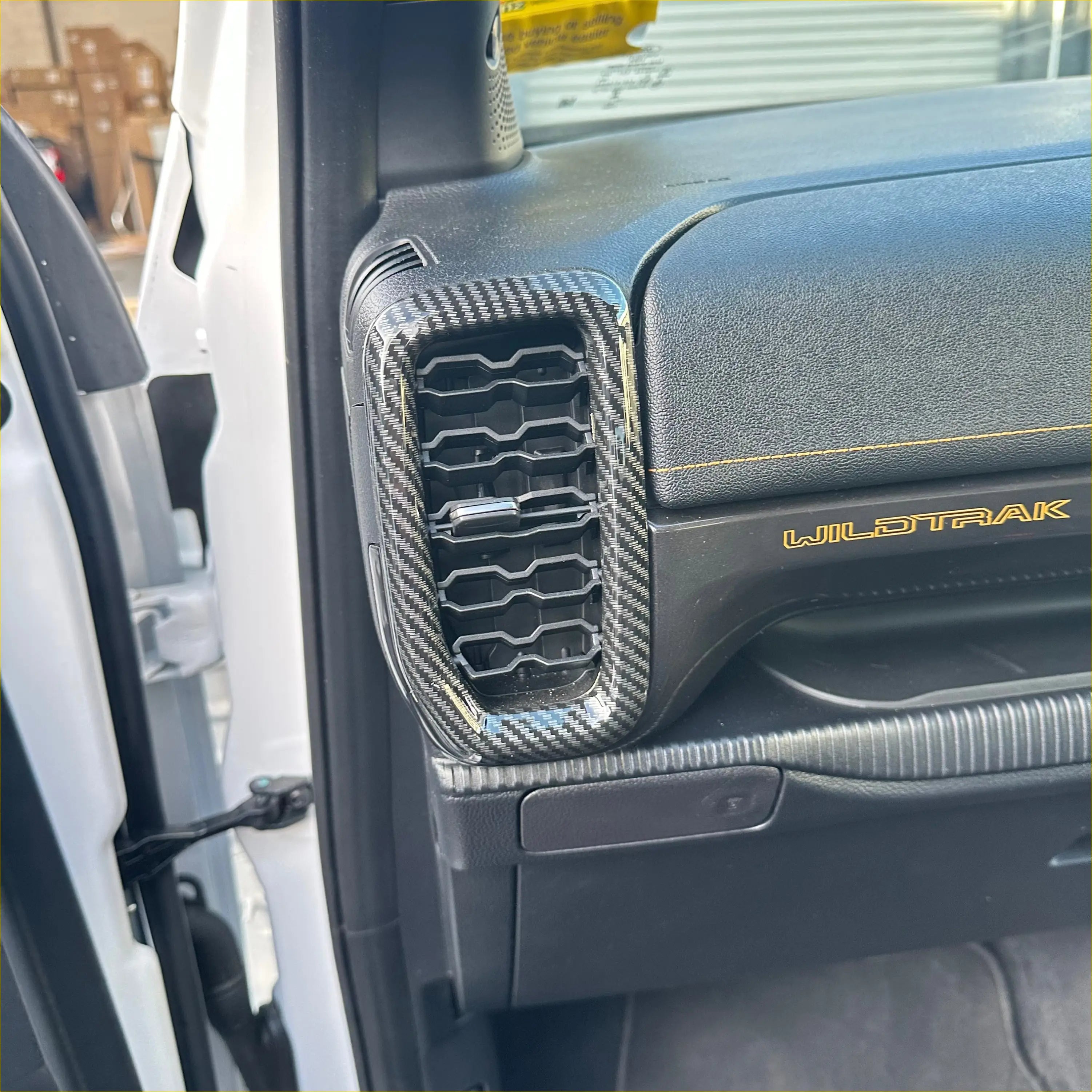 Carbon Fiber Interior Front Side Vent Overlay Trim Cover for Ford