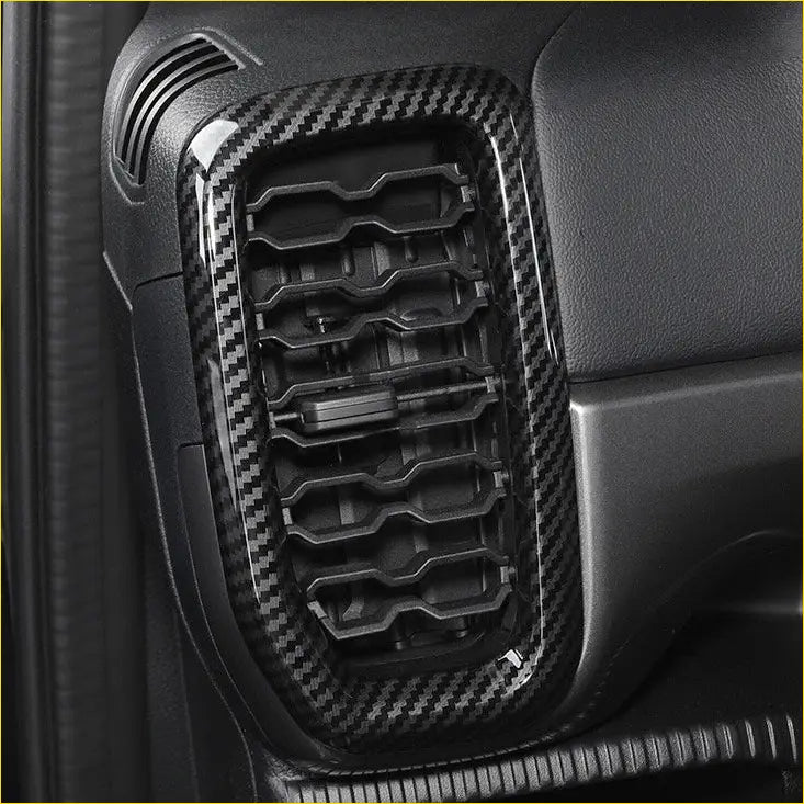 Carbon Fiber Interior Front Side Vent Overlay Trim Cover for Ford