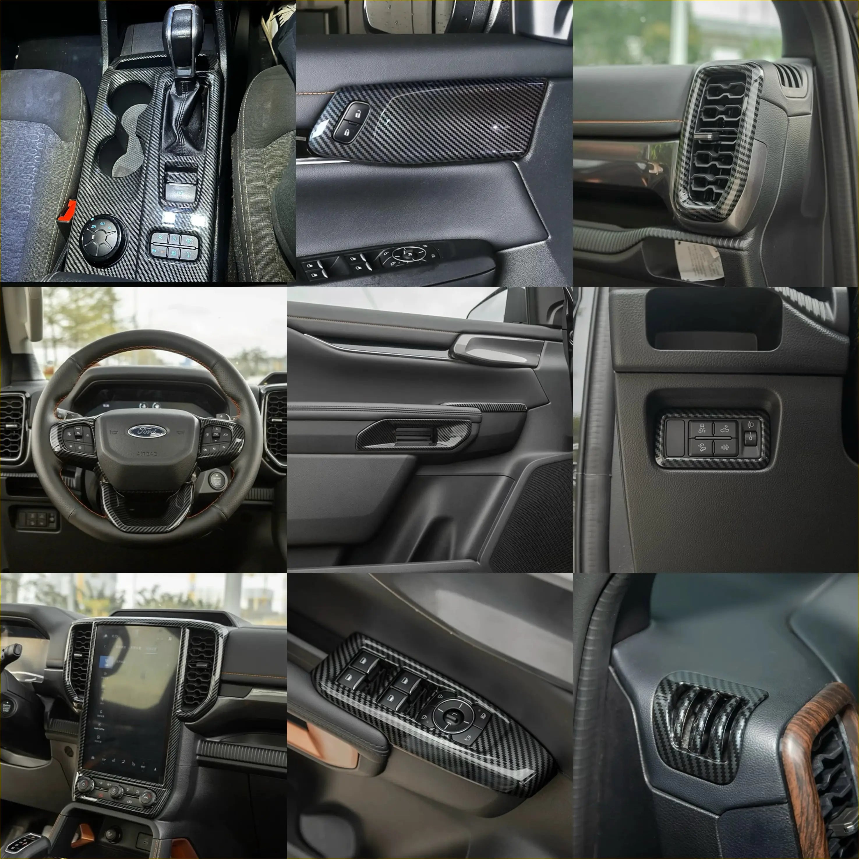 Carbon Fiber Interior Trim Cover for Ford Ranger 2022+ New