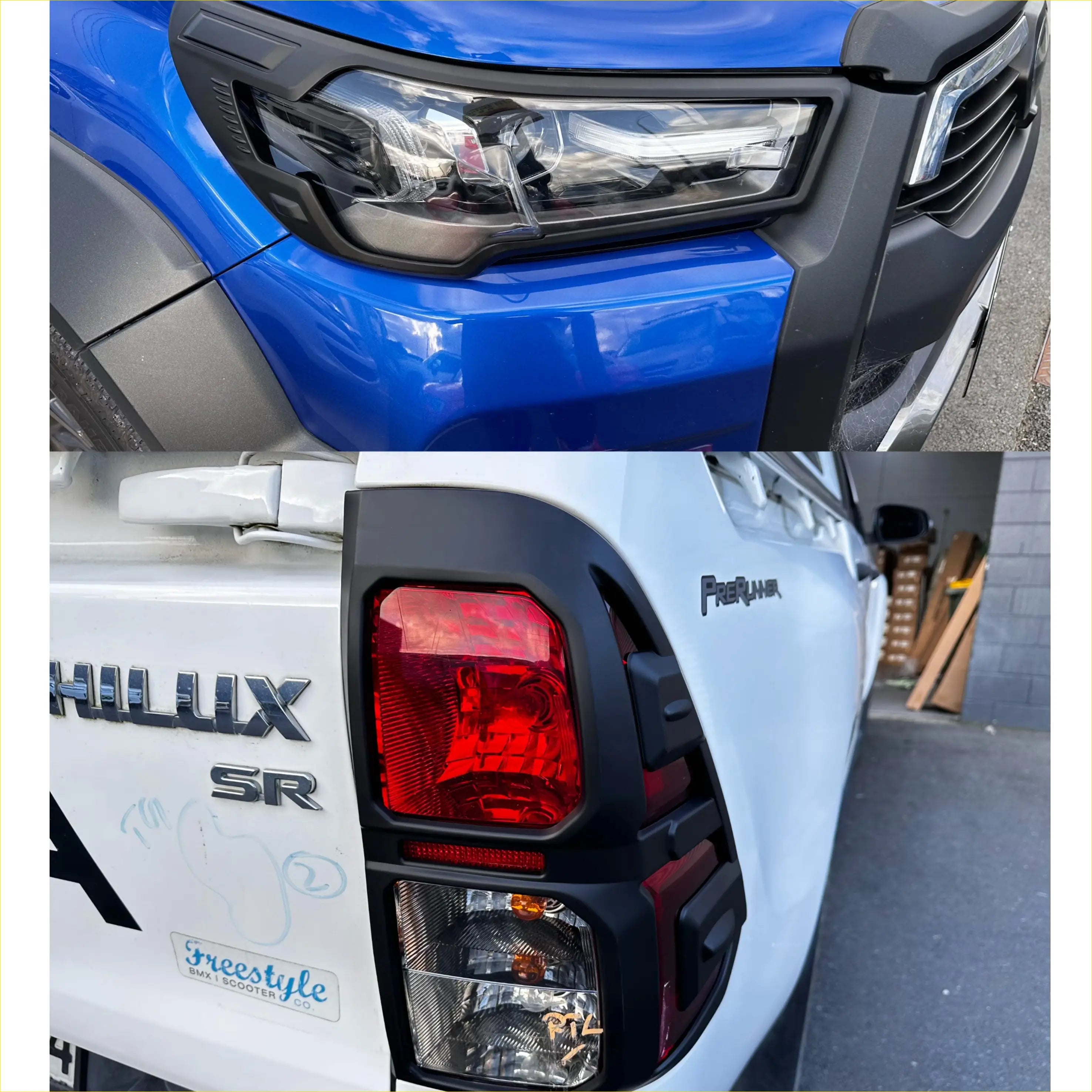 Headlight Covers and Taillight Toyota Hilux 2025 SR Matte Black - Plastic Trim