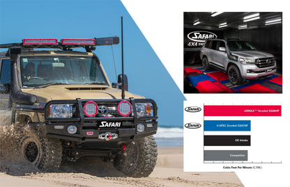 Safari Snorkels available for all utes. Armax and Vspec snorkels. Get in touch today for prices and stock availability.