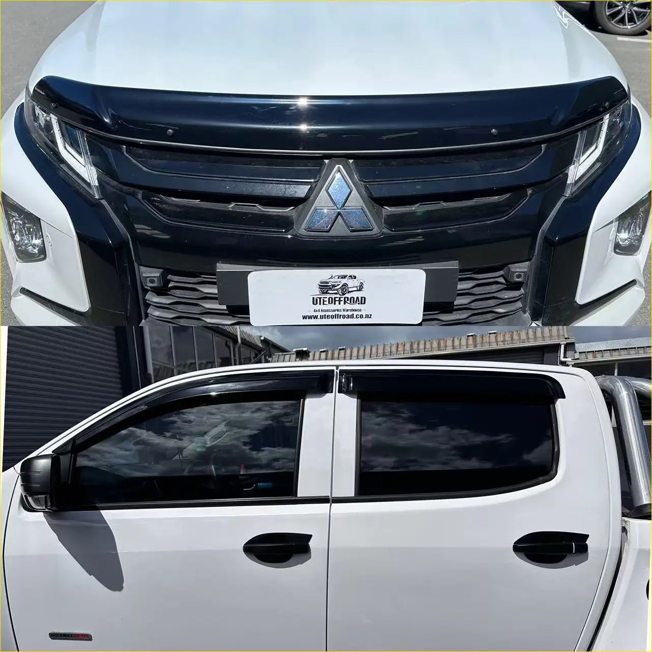 Monsoon and Bonnet Guard Aftermarket Style Mitsubishi Triton 2019-2023 - Door Visor &