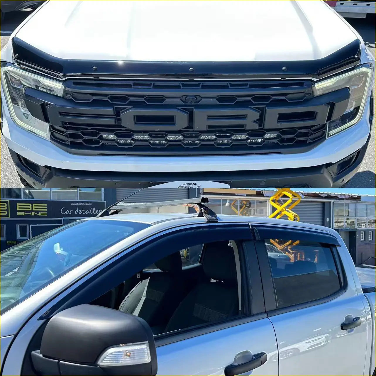 Monsoon and Bonnet Guard Ford Ranger 2022+ New OEM Style - Door Visor &