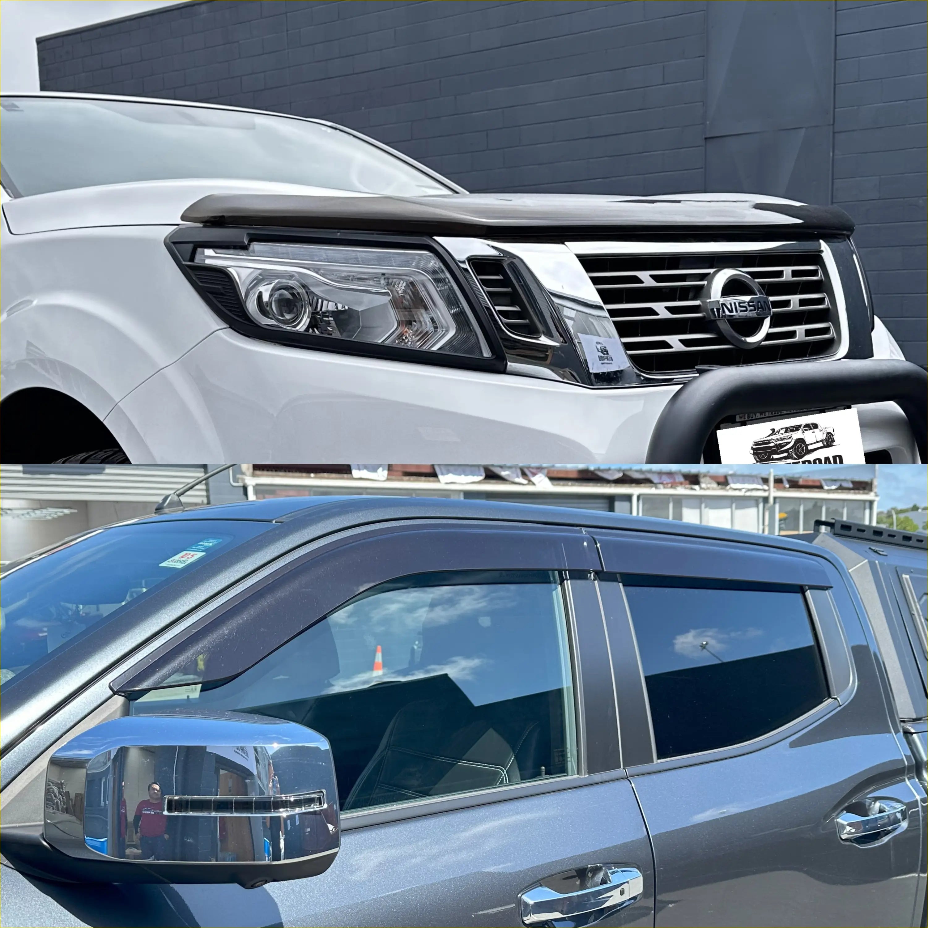 Monsoon and Bonnet Guard OEM Style Nissan Navara NP300 2015-2020 - Door Visor &