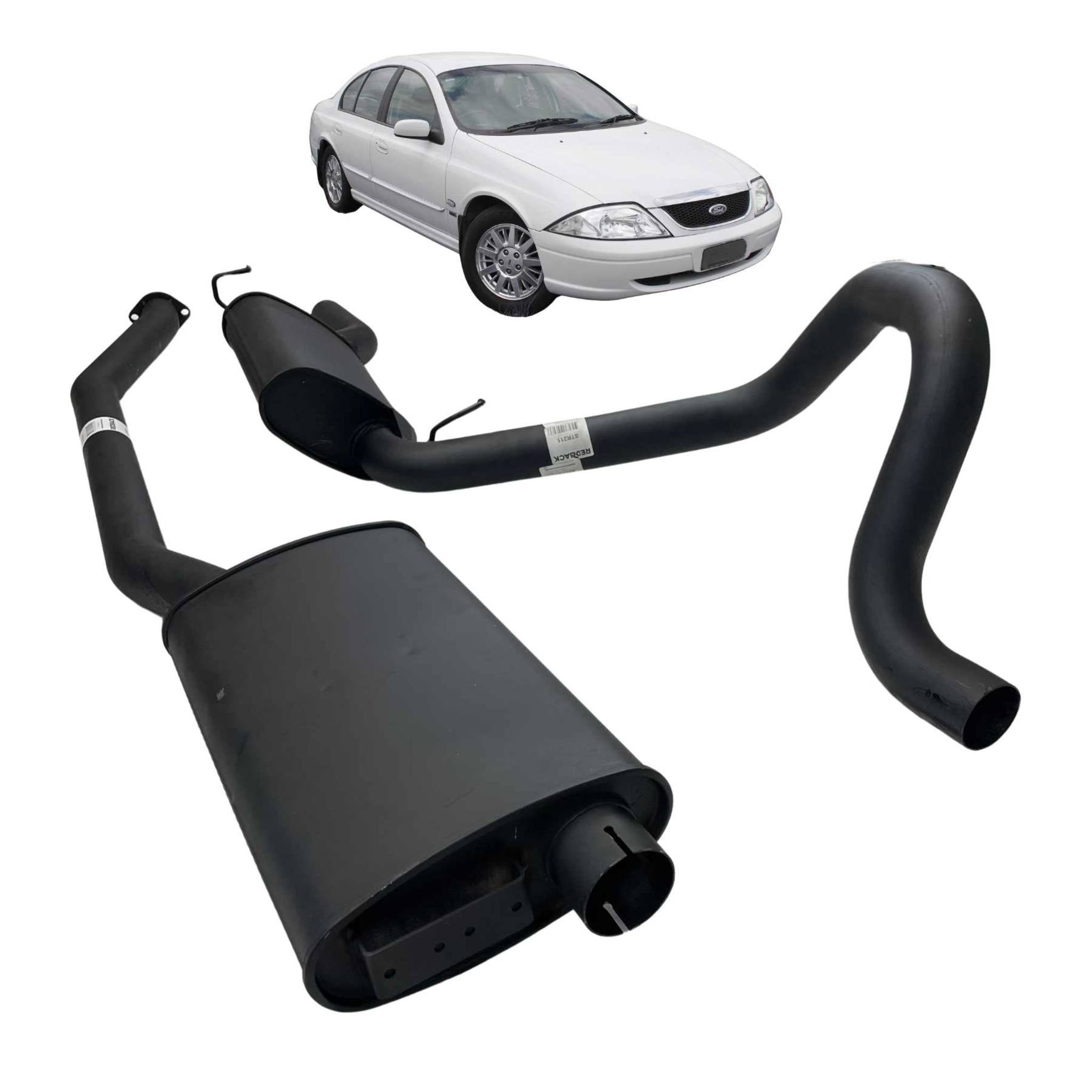 Redback 2.5’’ Cat Back Sports Exhaust for Ford EA EB ED EF EL AU Falcon 6 Cyl 4L XR6 Sedan - With Centre & Rear Muffler