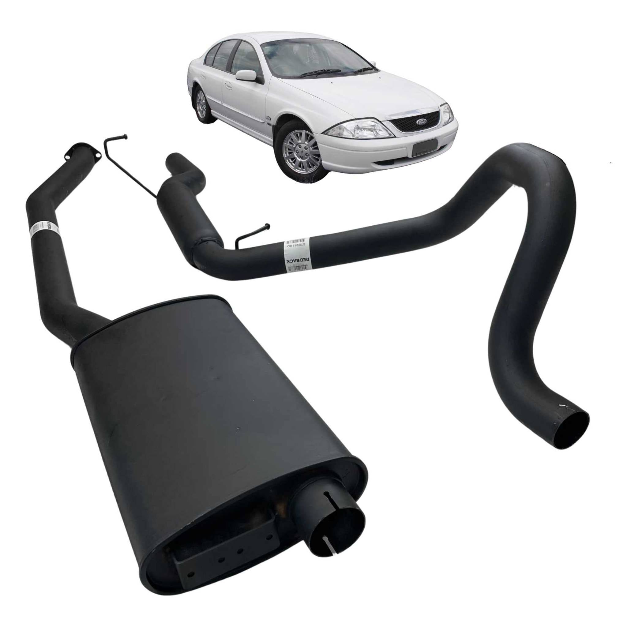Redback 2.5’’ Cat Back Sports Exhaust for Ford EA EB ED EF EL AU Falcon 6 Cyl 4L XR6 Sedan - With Muffler & Hotdog