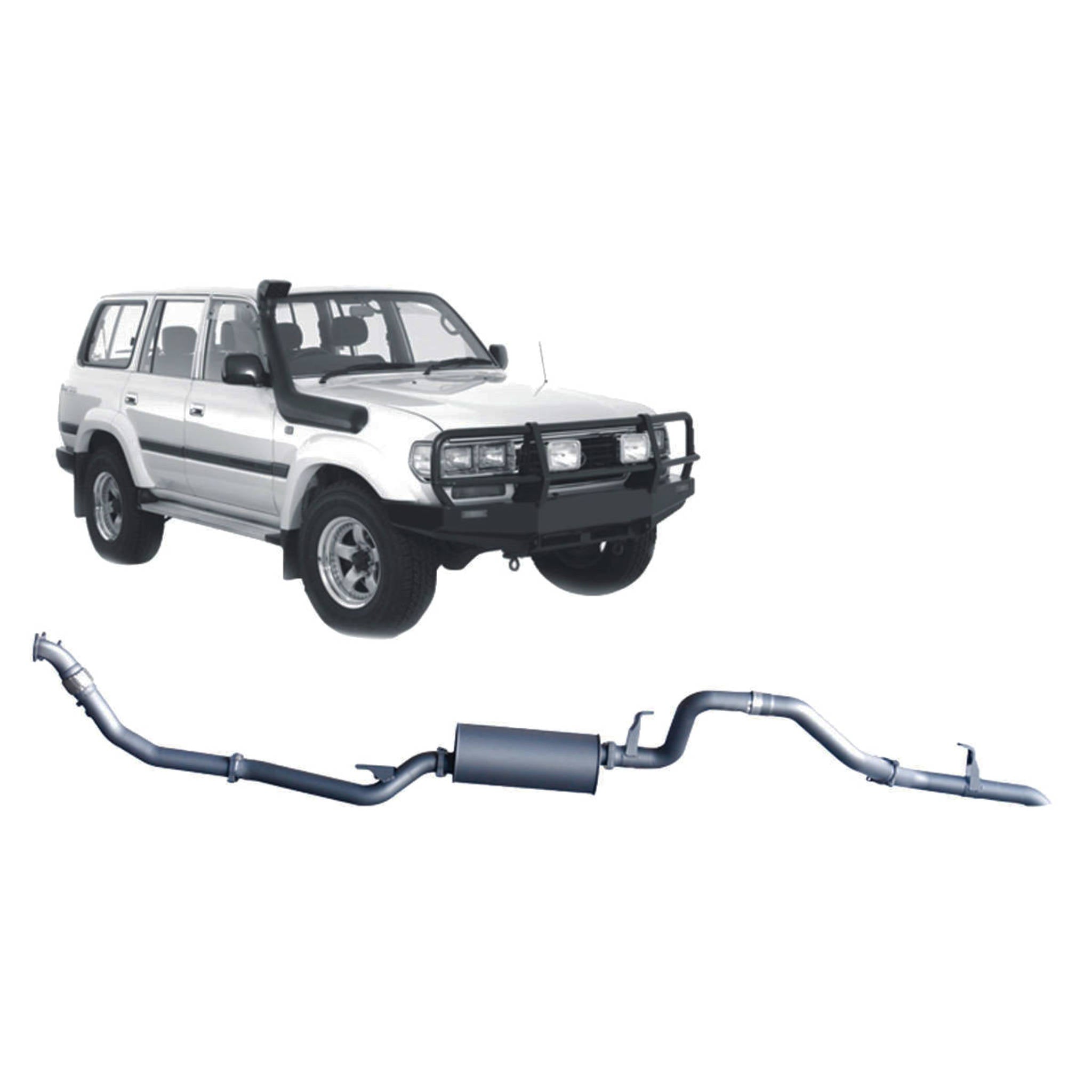 Redback 4x4 Extreme Duty Exhaust for Toyota Landcruiser 80 Series 4.2L 1HD-T/FT (01/1990 - 02/1998) - Without Cat