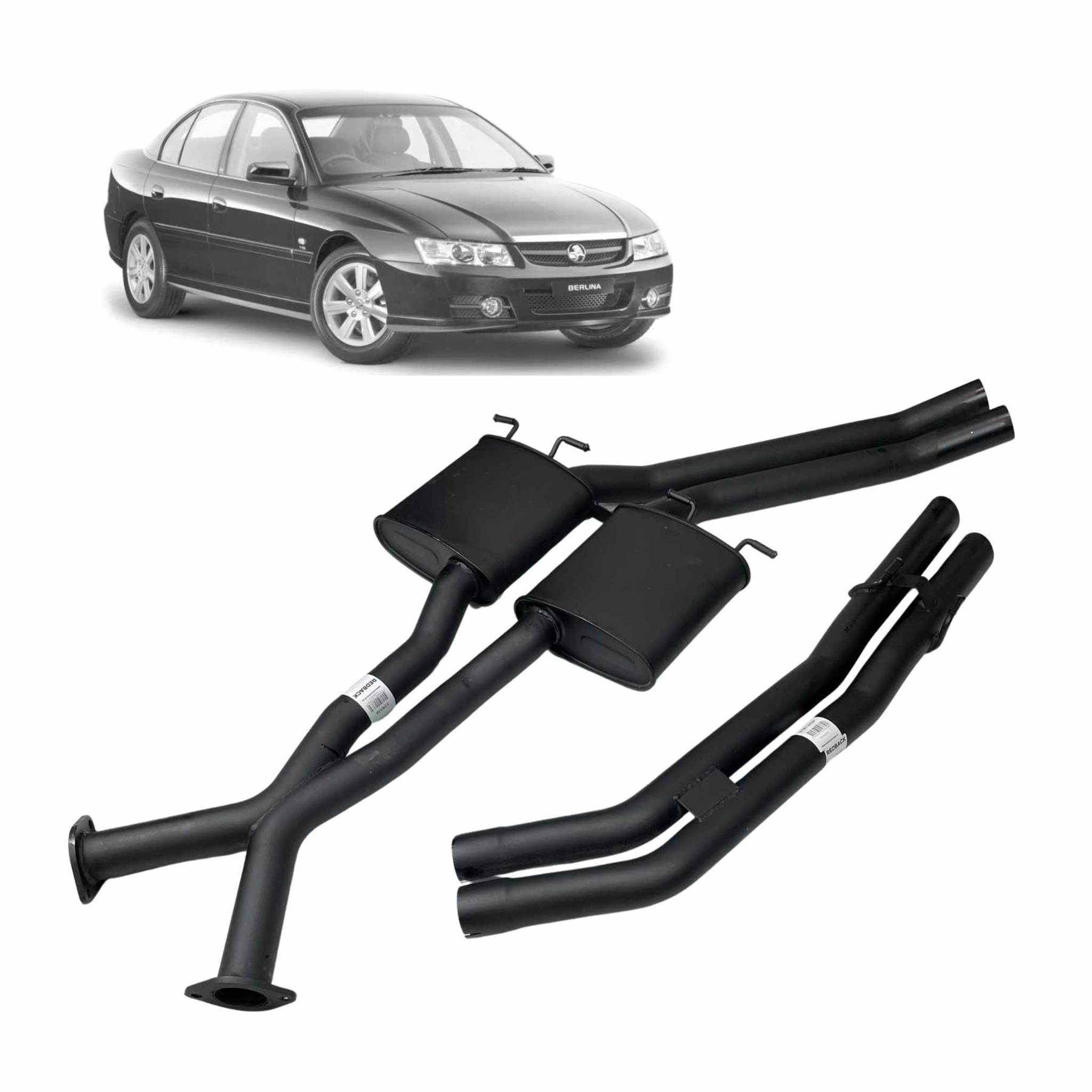 Redback Dual 2.5’’ Catback Exhaust for Holden Commodore VX VT VY VZ V8 LS1 5.7L And Supercharged V6 Sedan - Centre