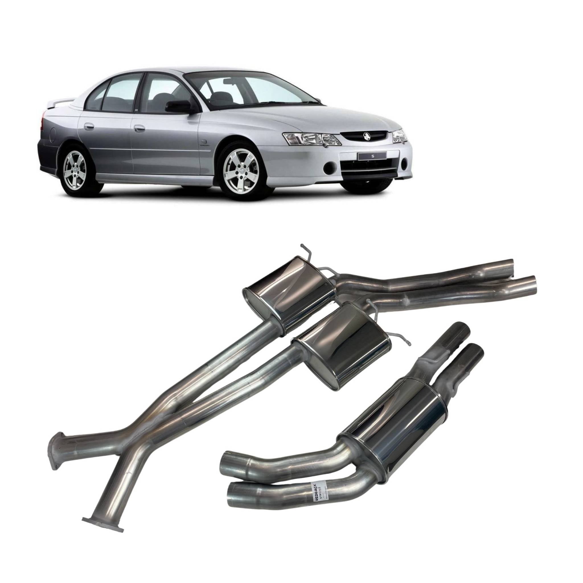 Redback Dual 3’’ Catback Exhaust with Rear Muffler for Holden Commodore Sedan VT-VZ (1997 - 2007) - Performance Exhaust