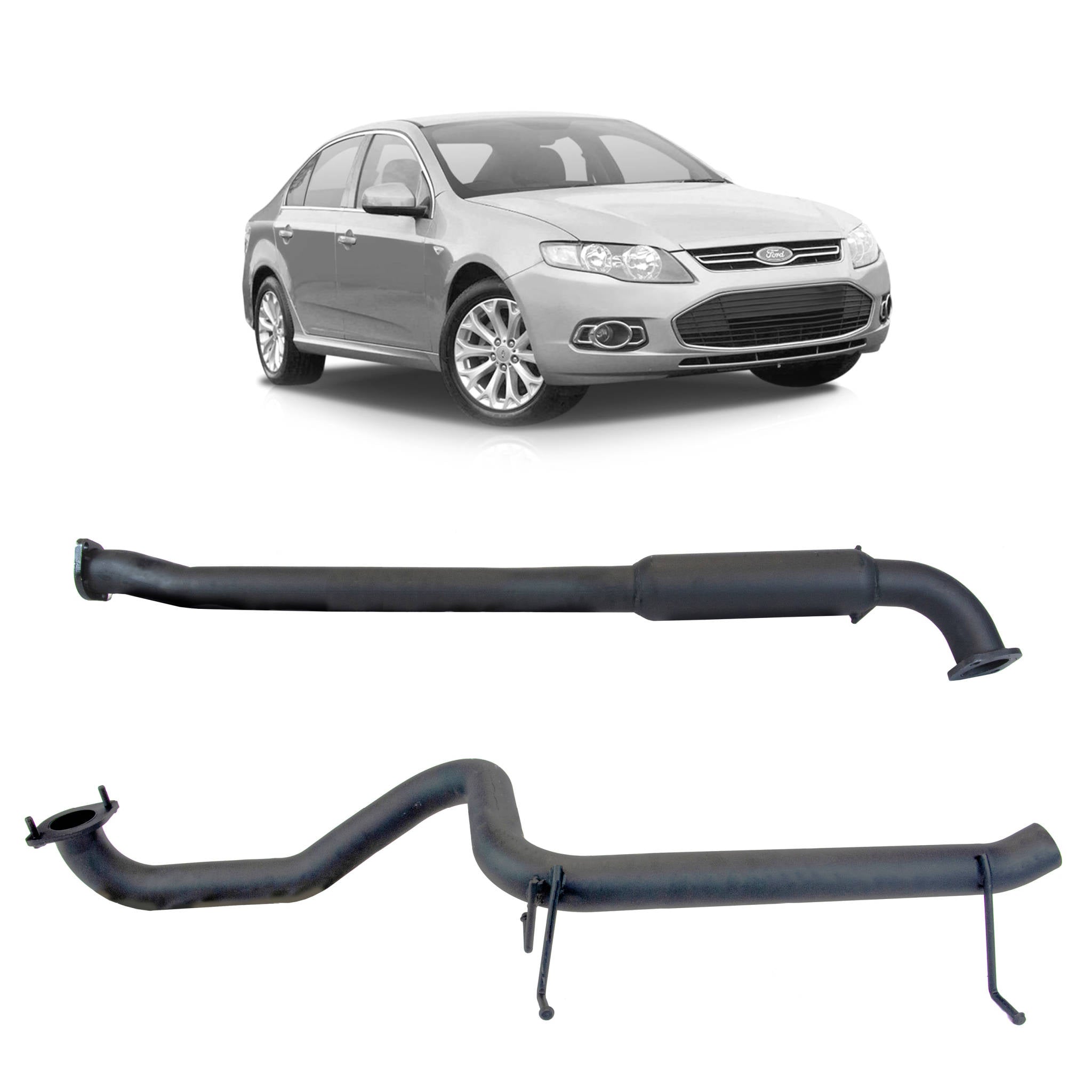 Redback Exhaust 2.5’’ System with Hotdog Centre and Rear Muffler Delete for Ford FG Falcon Sedan - Performance Exhaust