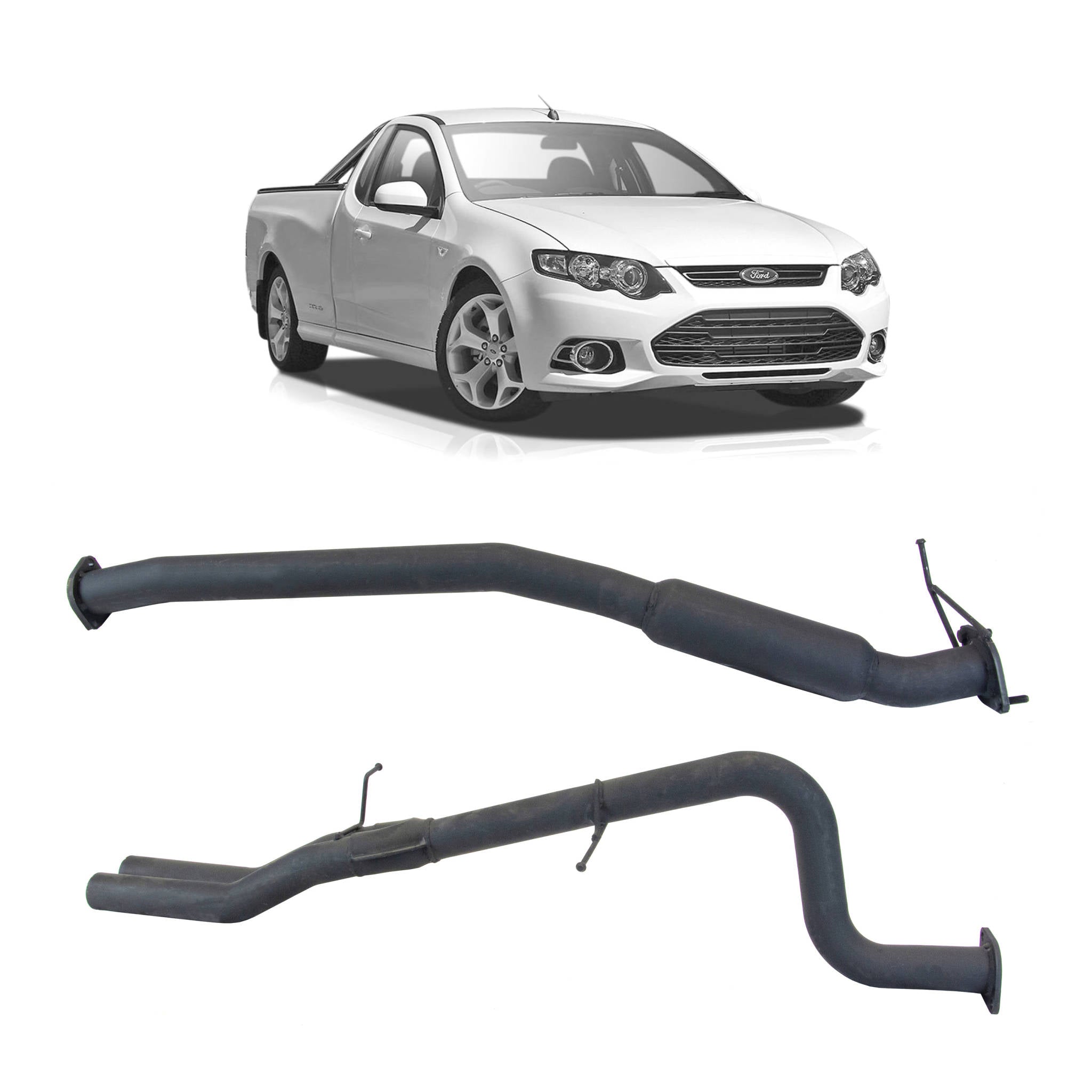 Redback Exhaust 2.5’’ System with Hotdog Centre and Rear Muffler Delete for Ford Falcon FG Ute (02/2008 - 12/2014)
