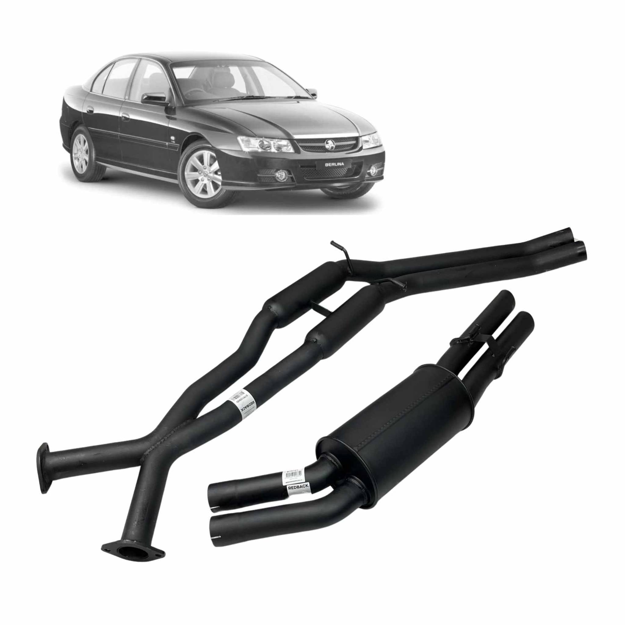 Redback Exhaust for Holden Commodore 5.7L V8 VT VX VY VZ And VZ V6 Or Supercharged Sedans - Cat Back with Hotdogs &