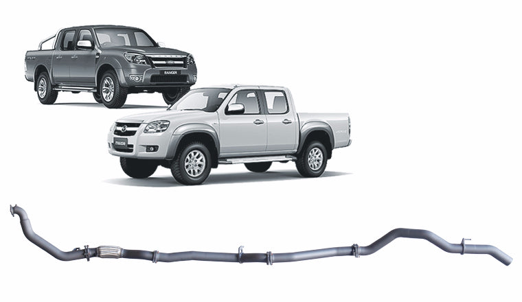 Redback Extreme Duty Exhaust for Ford Ranger (01/2006 - 08/2011) Mazda BT-50 (11/2006 - 10/2011) - Without Cat / Pipe