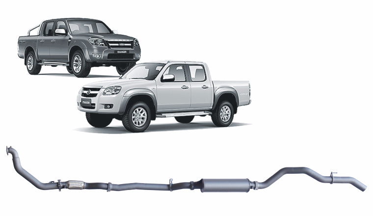 Redback Extreme Duty Exhaust for Ford Ranger (01/2006 - 08/2011) Mazda BT-50 (11/2006 - 10/2011) - Without Cat / Large