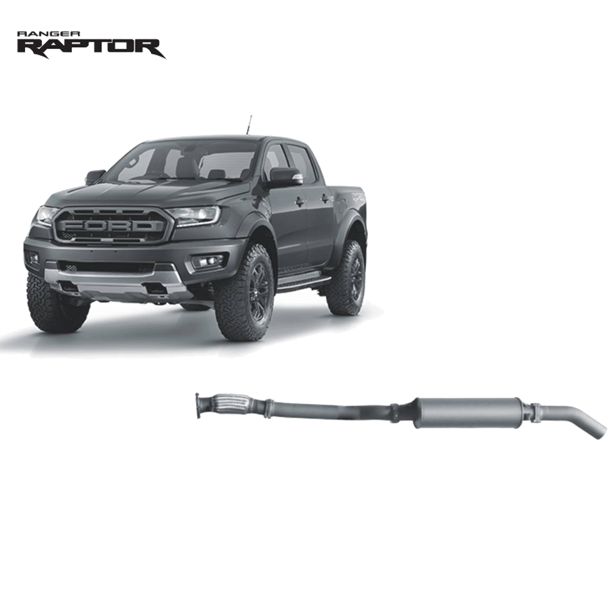 Redback Extreme Duty Exhaust for Ford Raptor 2.0L Bi-Turbo (10/2018 - 05/2022) - Large Muffler (Quiet) - 4x4