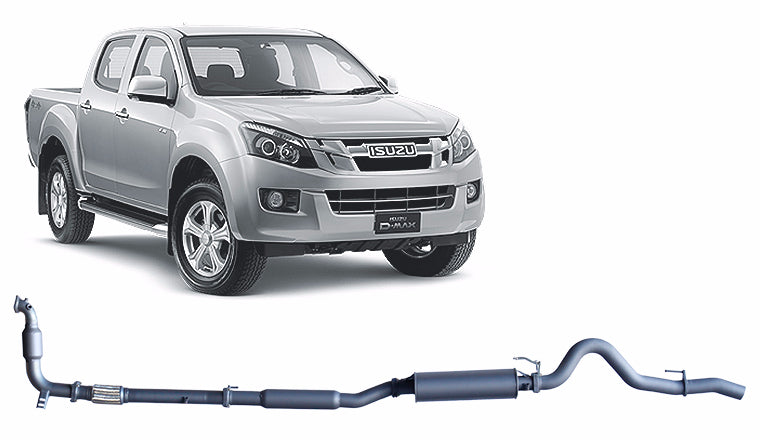 Redback Extreme Duty Exhaust for Isuzu D-MAX (06/2012 - 10/2016) - With Cat / Large Muffler (Quiet) - 4x4 Performance