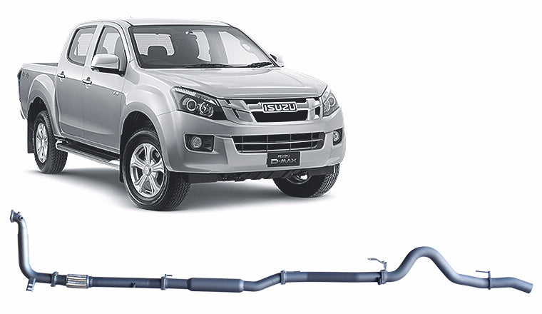 Redback Extreme Duty Exhaust for Isuzu D-MAX (06/2012 - 10/2016) - Without Cat / Pipe Only (Loud) - 4x4 Performance