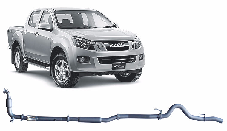 Redback Extreme Duty Exhaust for Isuzu D-MAX (06/2012 - 10/2016) - With Cat / Pipe Only (Loud) - 4x4 Performance System