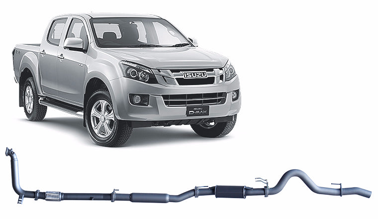 Redback Extreme Duty Exhaust for Isuzu D-MAX (06/2012 - 10/2016) - Without Cat / Resonator (Medium) - 4x4 Performance