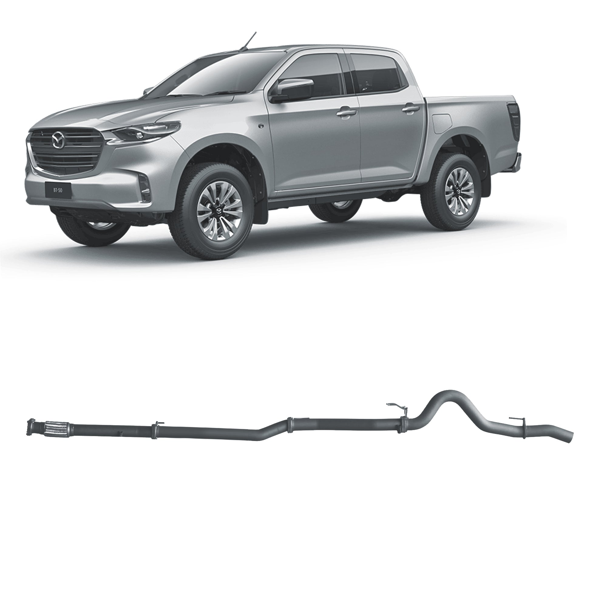 Redback Extreme Duty Exhaust for Mazda BT-50 (08/2020 - on) - Pipe Only (Loud) - 4x4 Performance System