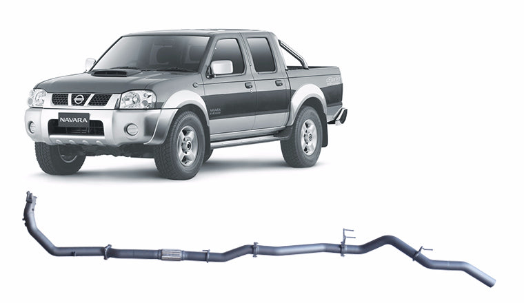 Redback Extreme Duty Exhaust for Nissan Navara D22 2.5L (01/2008 - 10/2015) - Without Cat / Pipe Only (Loud) - 4x4