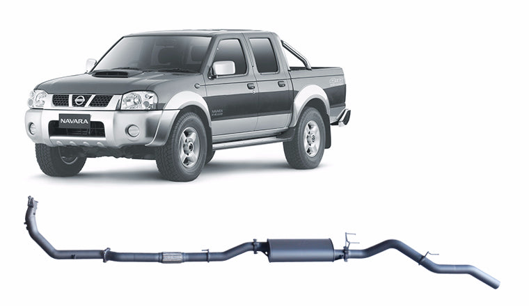 Redback Extreme Duty Exhaust for Nissan Navara D22 2.5L (01/2008 - 10/2015) - Without Cat / Large Muffler (Quiet) - 4x4