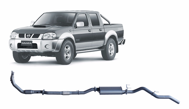 Redback Extreme Duty Exhaust for Nissan Navara D22 2.5L (01/2008 - 10/2015) - With Cat / Large Muffler (Quiet) - 4x4