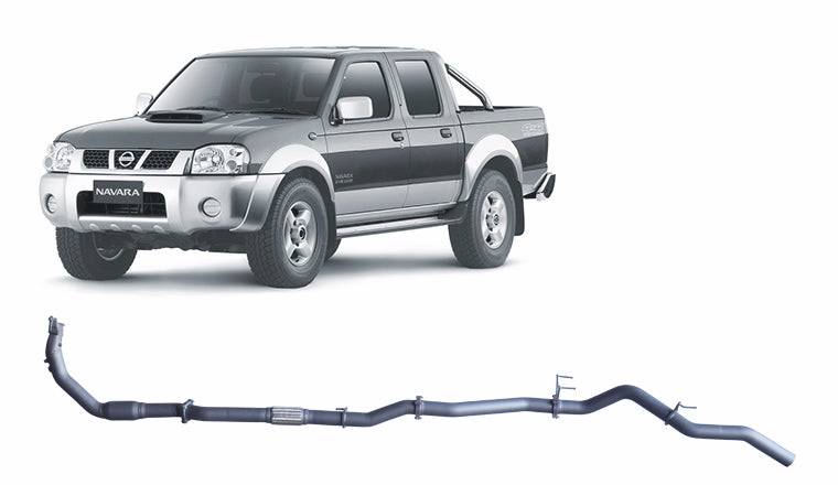 Redback Extreme Duty Exhaust for Nissan Navara D22 2.5L (01/2008 - 10/2015) - With Cat / Pipe Only (Loud) - 4x4