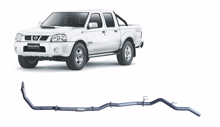 Redback Extreme Duty Exhaust for Nissan Navara D22 3.0L (11/2001 - 12/2006) - Without Cat / Pipe Only (Loud) - 4x4