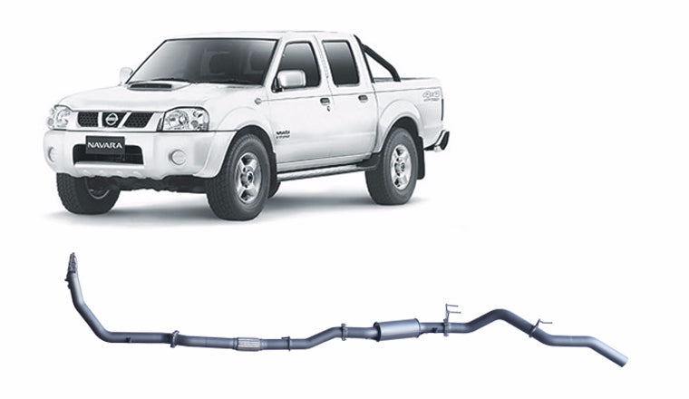 Redback Extreme Duty Exhaust for Nissan Navara D22 3.0L (11/2001 - 12/2006) - Without Cat / Resonator (Medium) - 4x4