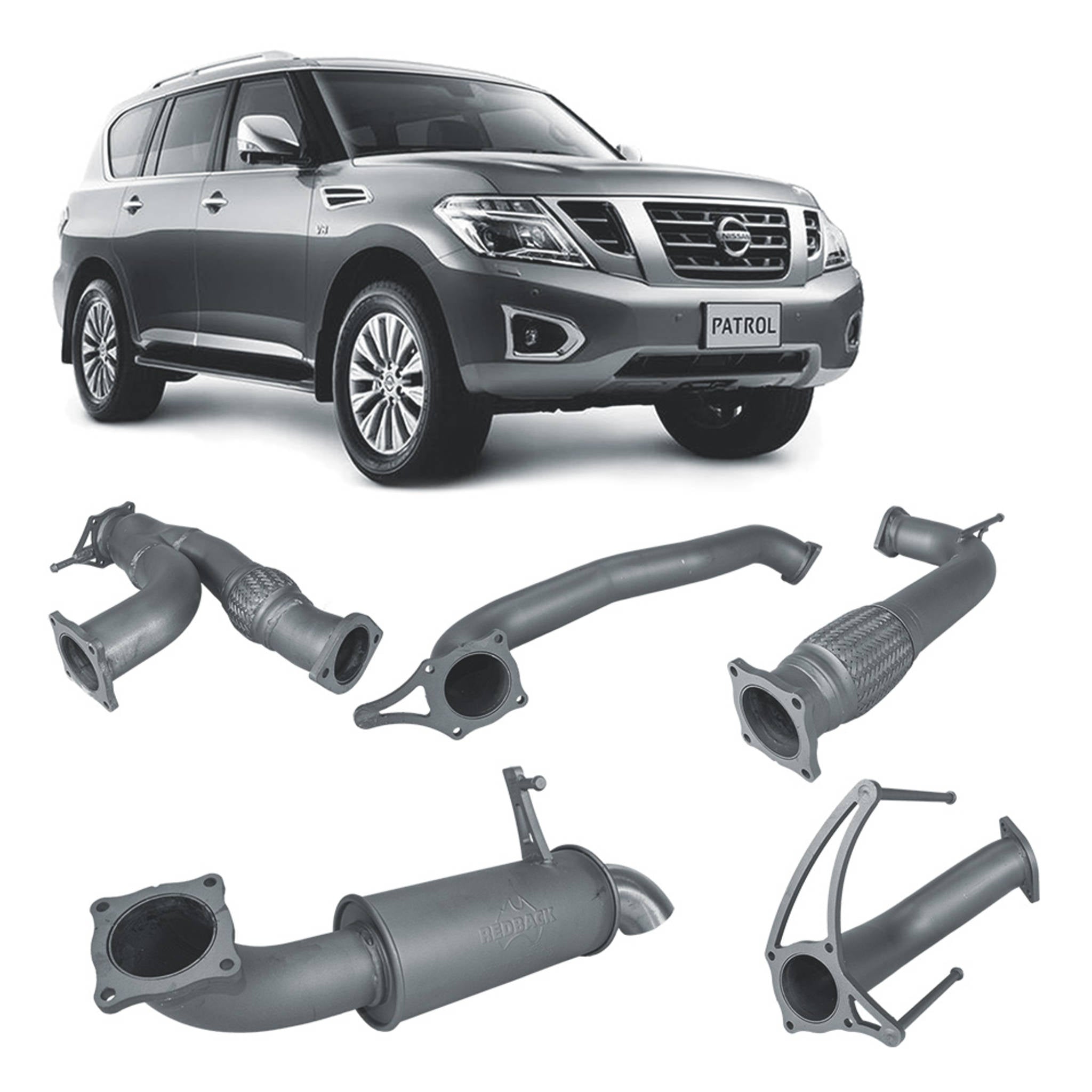 Redback Extreme Duty Exhaust for Nissan Patrol Y62 (02/2013 - on) - 4x4 Performance System