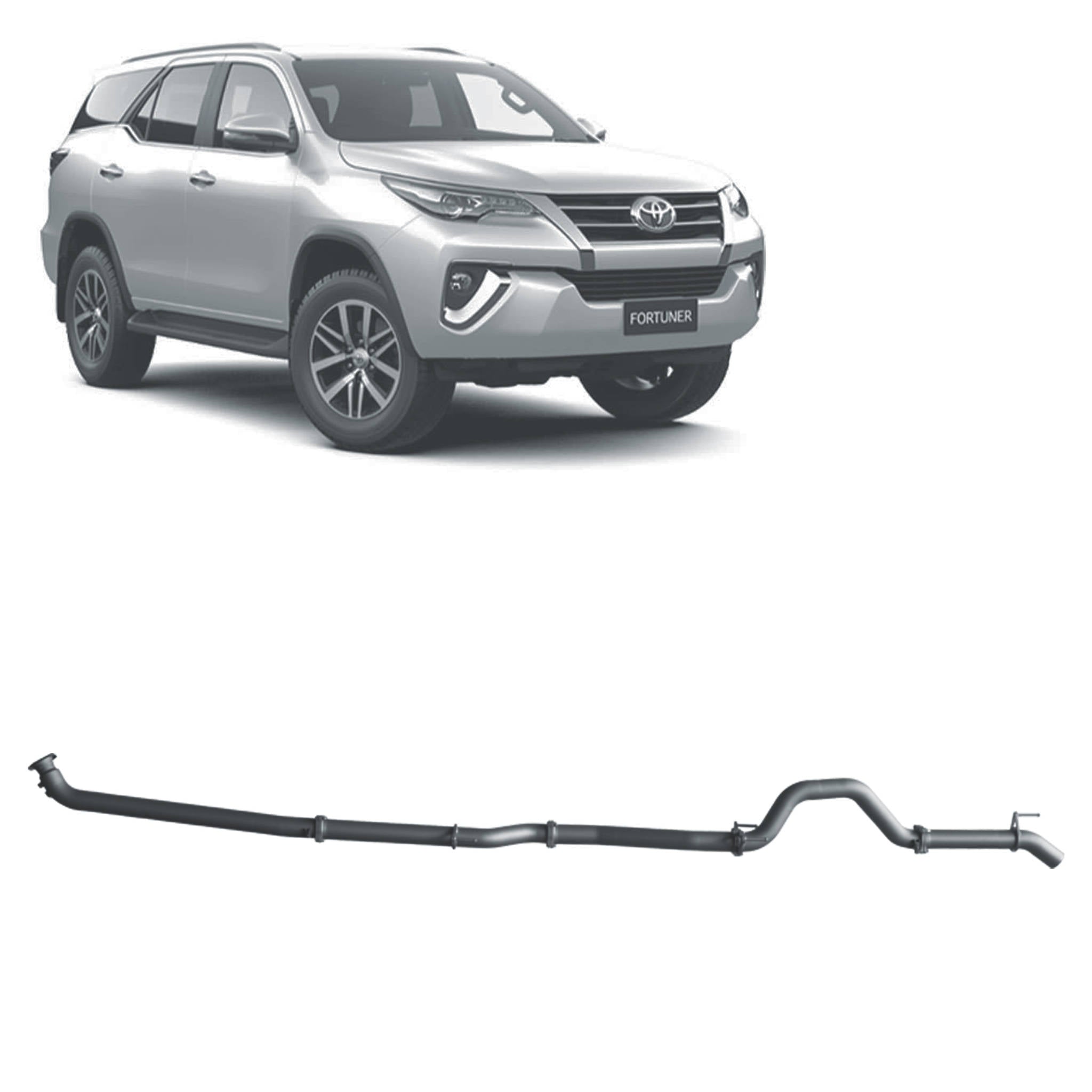 Redback Extreme Duty Exhaust for Toyota Fortuner 2.8L (01/2015 - on) - Pipe Only (Loud) - 4x4 Performance System
