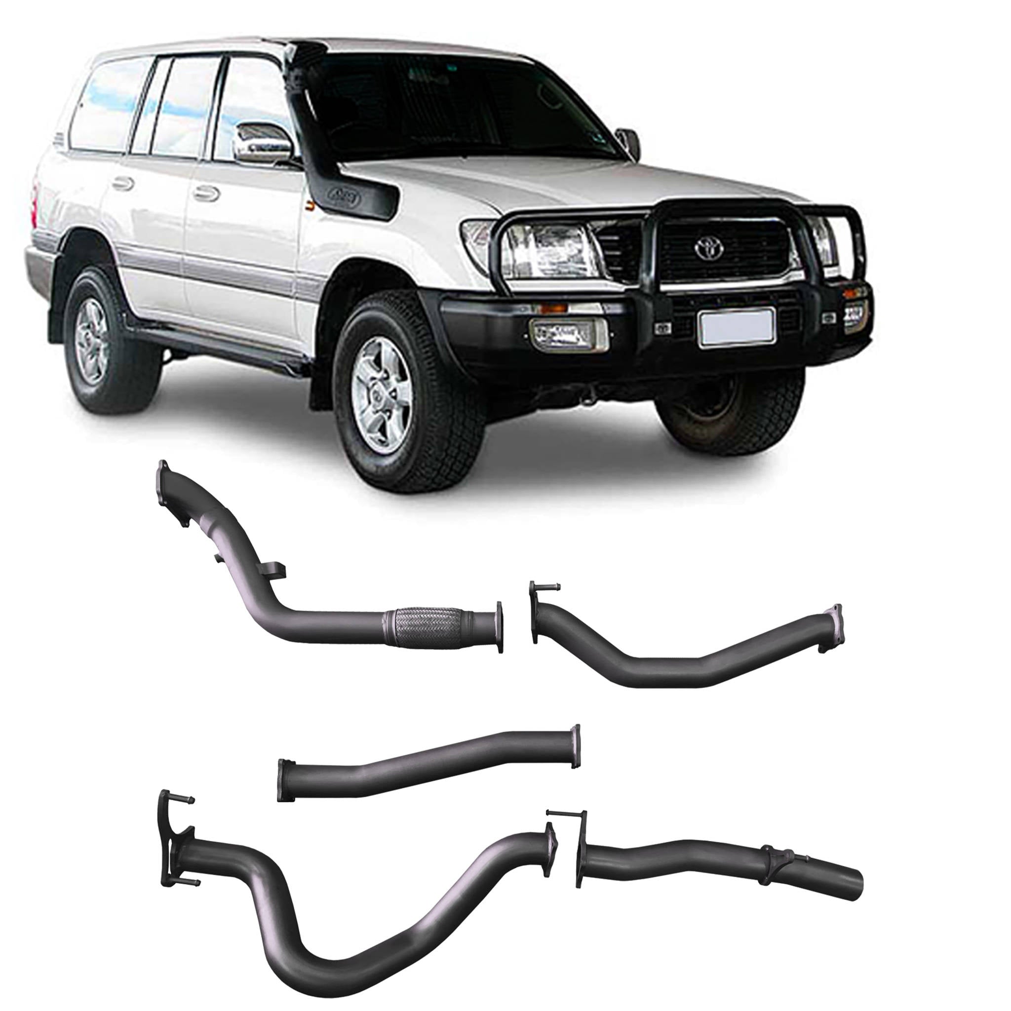 Redback Extreme Duty Exhaust for Toyota Landcruiser 100 Series 4.2L (10/2000 - 10/2007) - Without Cat / Pipe Only