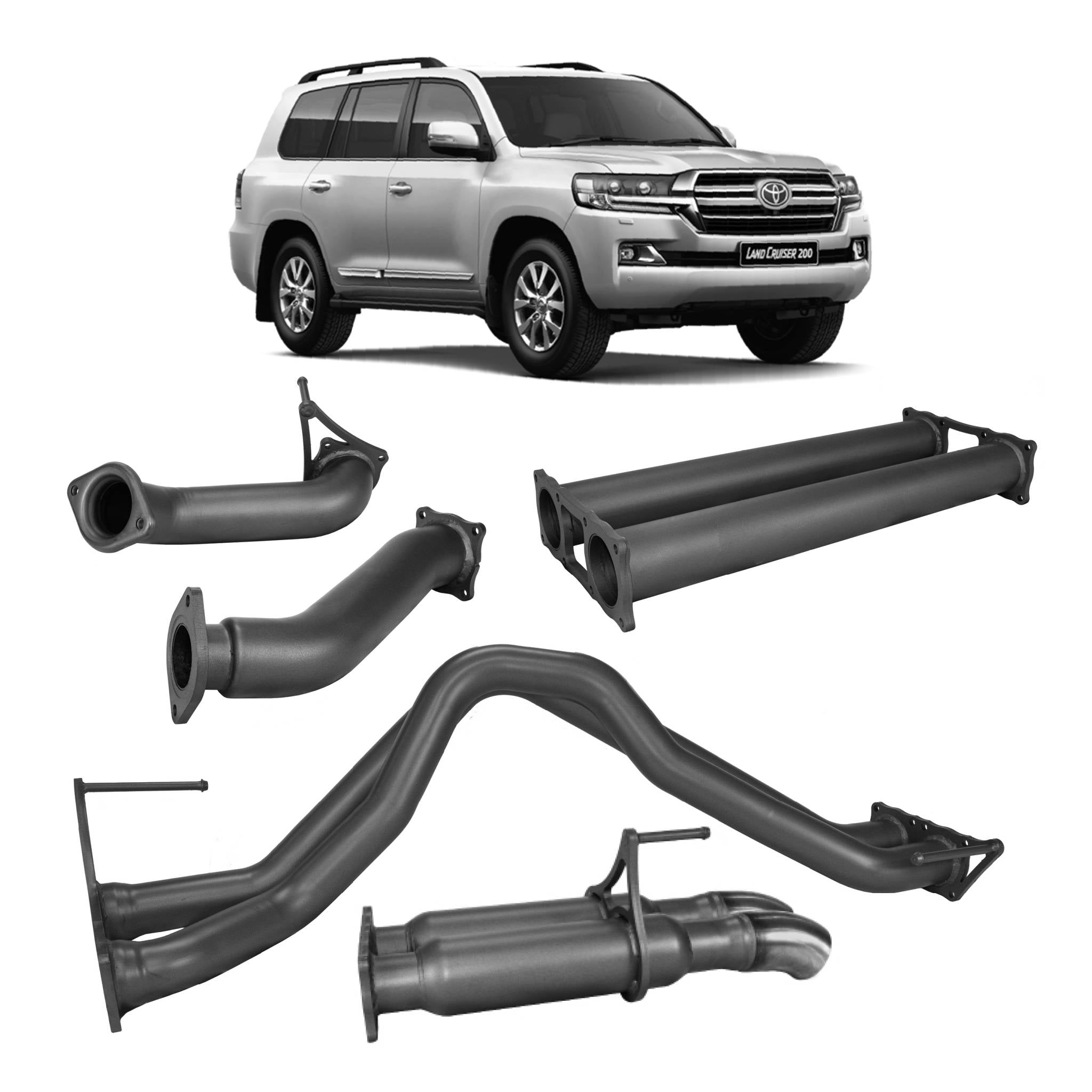 Redback Extreme Duty Exhaust for Toyota Landcruiser 200 Series 4.5L V8 (10/2015 - on) - Hotdog (Loud) - 4x4 Performance