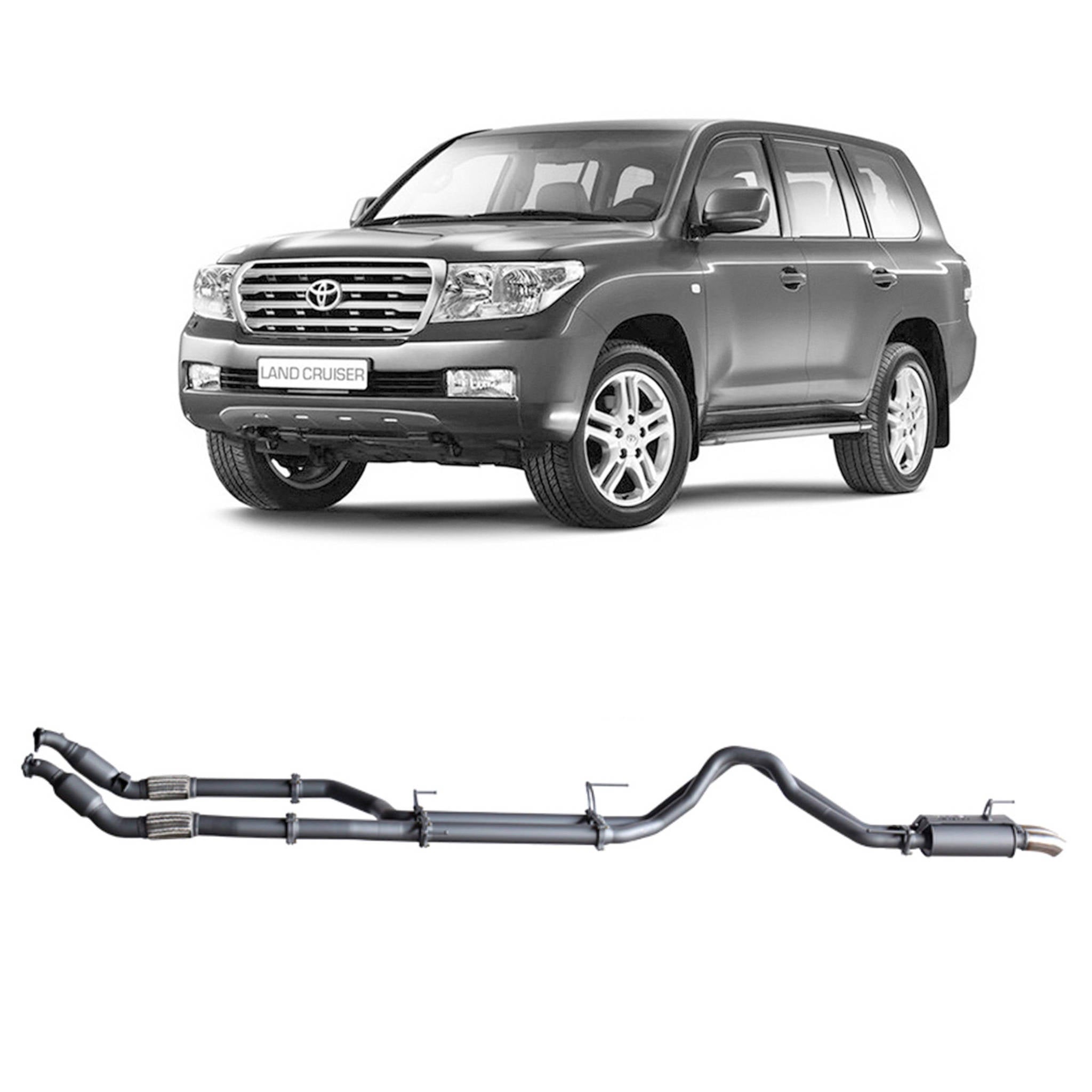 Redback Extreme Duty Exhaust for Toyota Landcruiser 200 Series 4.5L V8 (11/2007 - 09/2015) - With Cat / With Rear