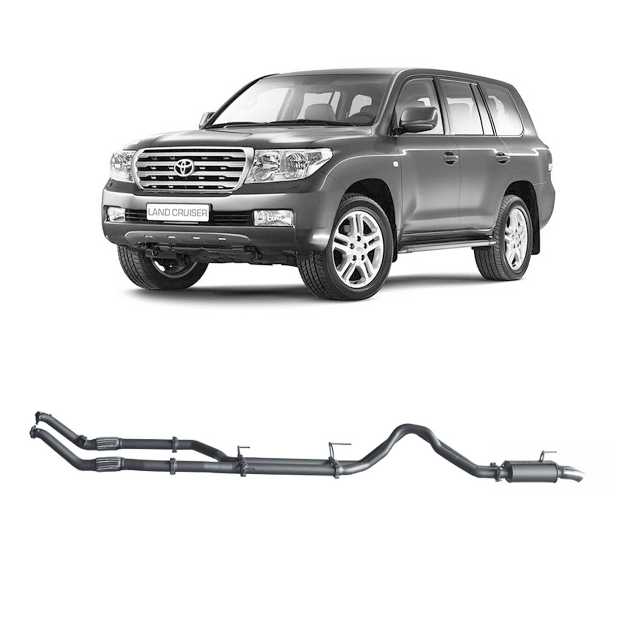 Redback Extreme Duty Exhaust for Toyota Landcruiser 200 Series 4.5L V8 (11/2007 - 09/2015) - Without Cat / With Rear