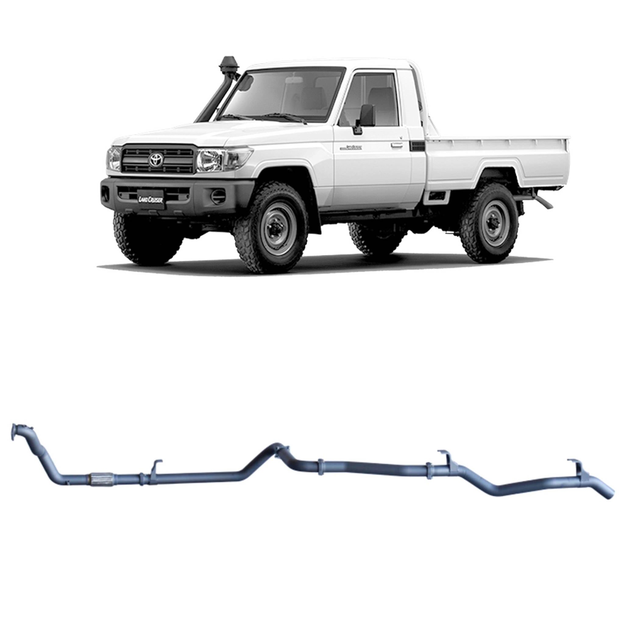 Redback Extreme Duty Exhaust for Toyota Landcruiser 79 Series 4.2L 1HZ (10/1999 - 01/2007) - Pipe Only (Loud) / Denco
