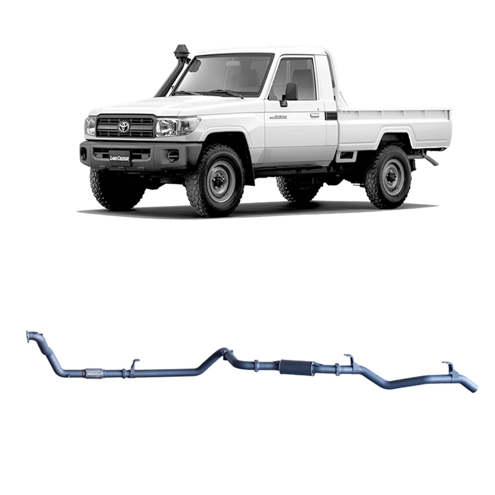 Redback Extreme Duty Exhaust for Toyota Landcruiser 79 Series 4.2L 1HZ (10/1999 - 01/2007) - Resonator (Medium) / DTS