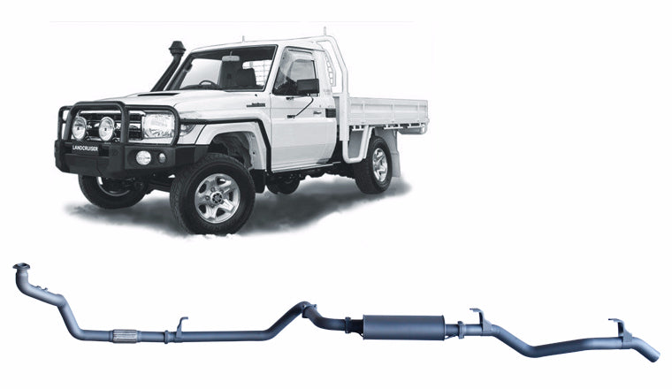 Redback Extreme Duty Exhaust for Toyota Landcruiser 79 Series 4.2L 1HZ (10/1999 - 01/2007) - Large Muffler (Quiet)