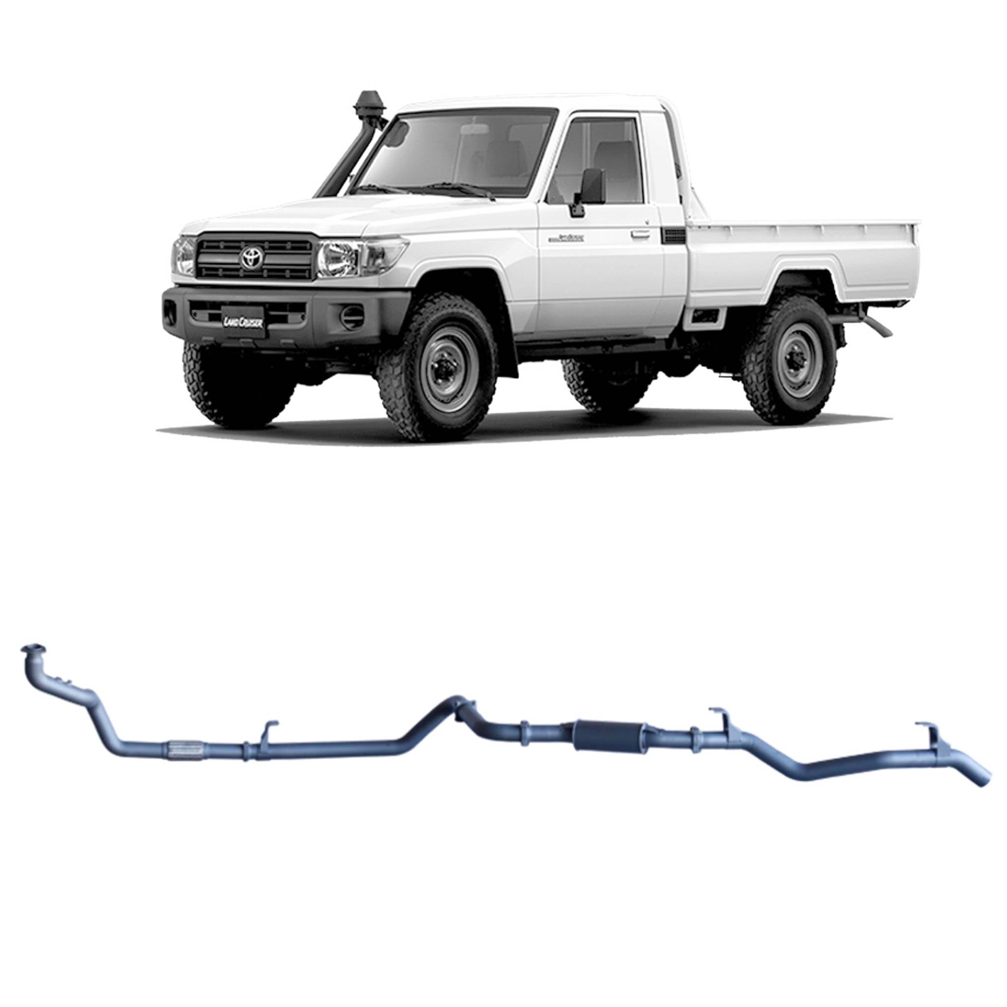 Redback Extreme Duty Exhaust for Toyota Landcruiser 79 Series 4.2L 1HZ (10/1999 - 01/2007) - Resonator (Medium) / Non