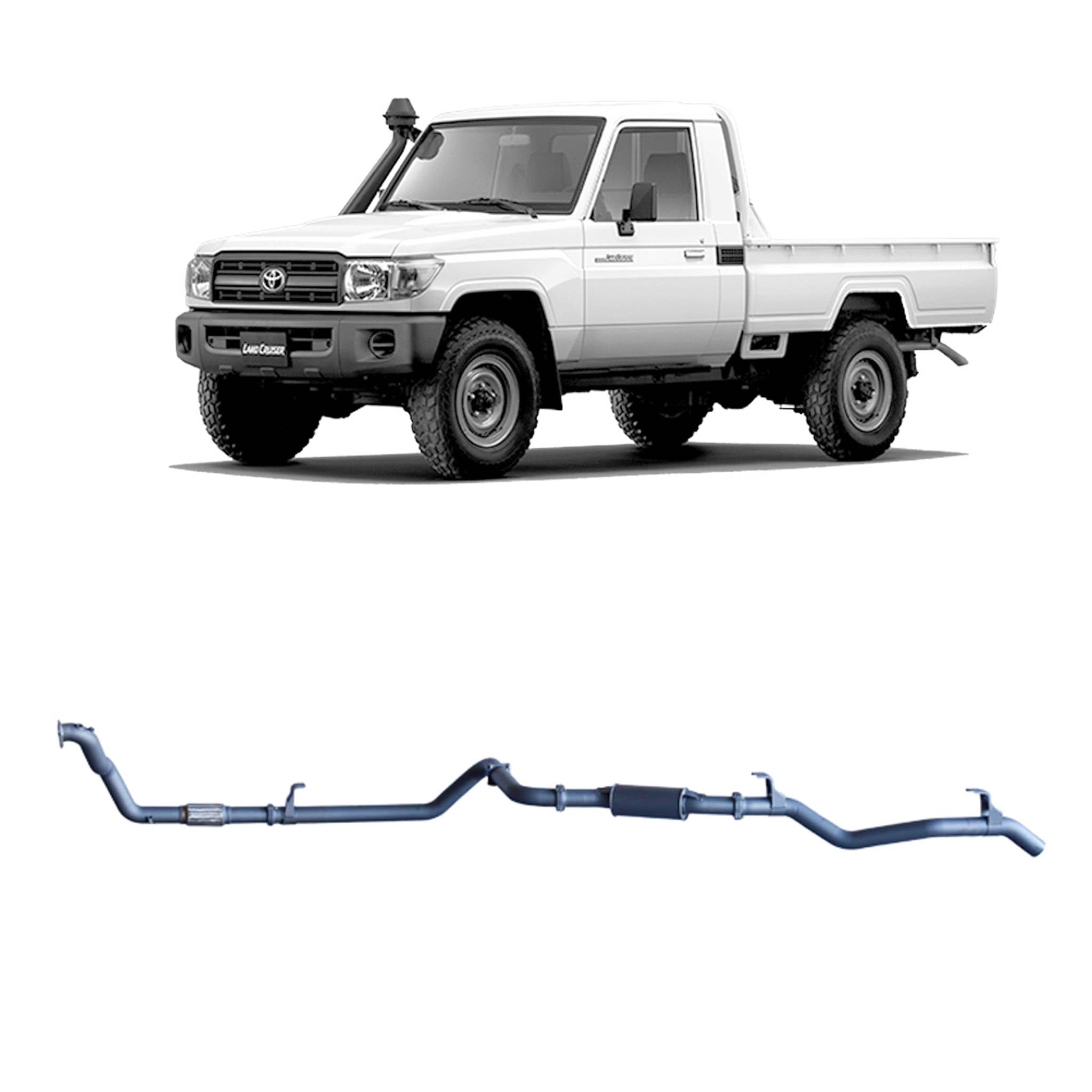 Redback Extreme Duty Exhaust for Toyota Landcruiser 79 Series 4.2L 1HZ (10/1999 - 01/2007) - Resonator (Medium)