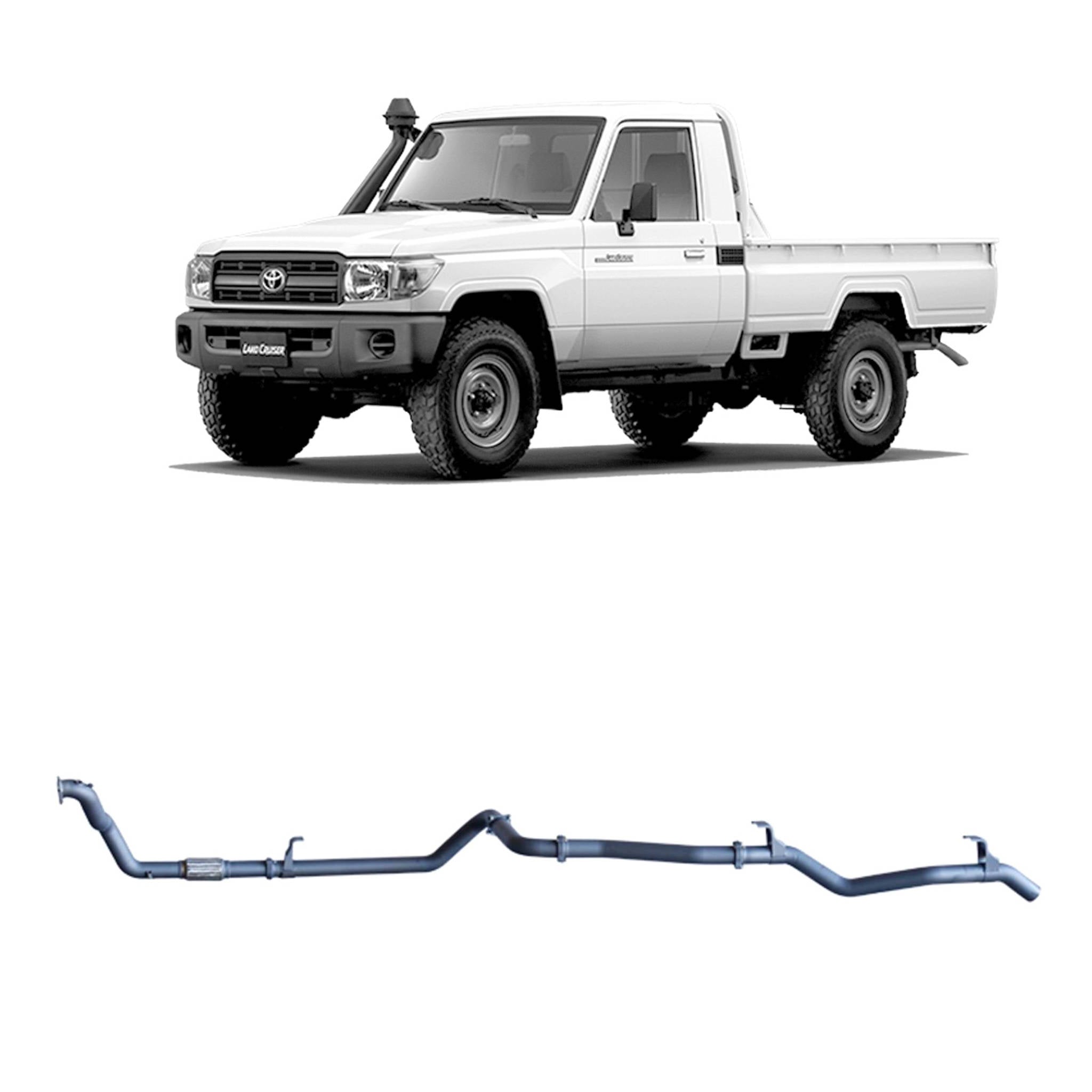 Redback Extreme Duty Exhaust for Toyota Landcruiser 79 Series 4.2L 1HZ (10/1999 - 01/2007) - Pipe Only (Loud) / Safari