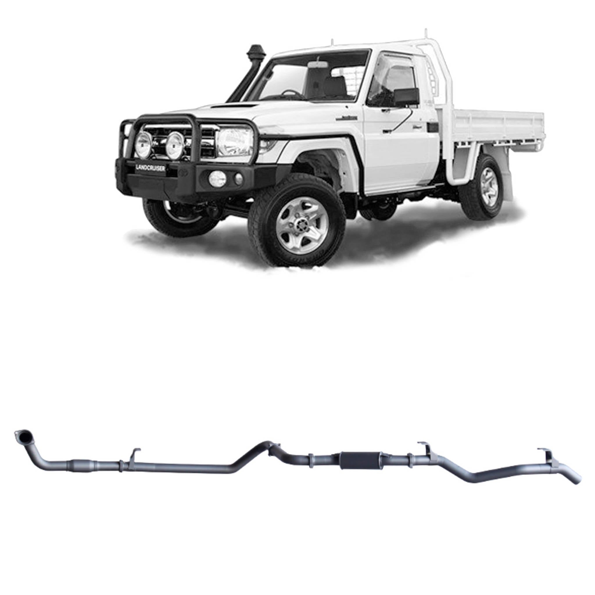 Redback Extreme Duty Exhaust for Toyota Landcruiser 79 Series 4.2L TD (01/2001 - 01/2007) - With Cat / Resonator