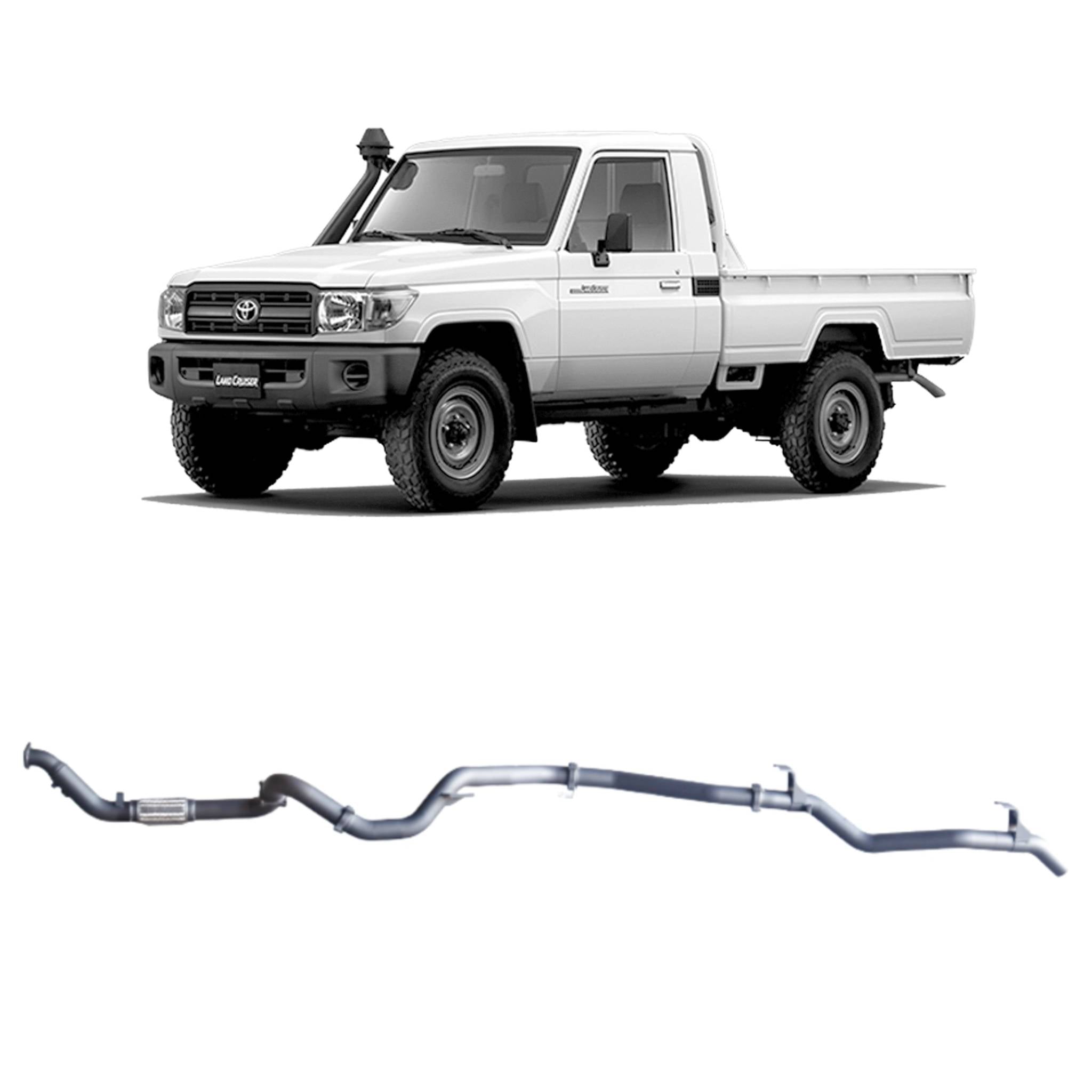 Redback Extreme Duty Exhaust for Toyota Landcruiser 79 Series Single Cab (03/2007 - 10/2016) - Pipe Only (Loud)