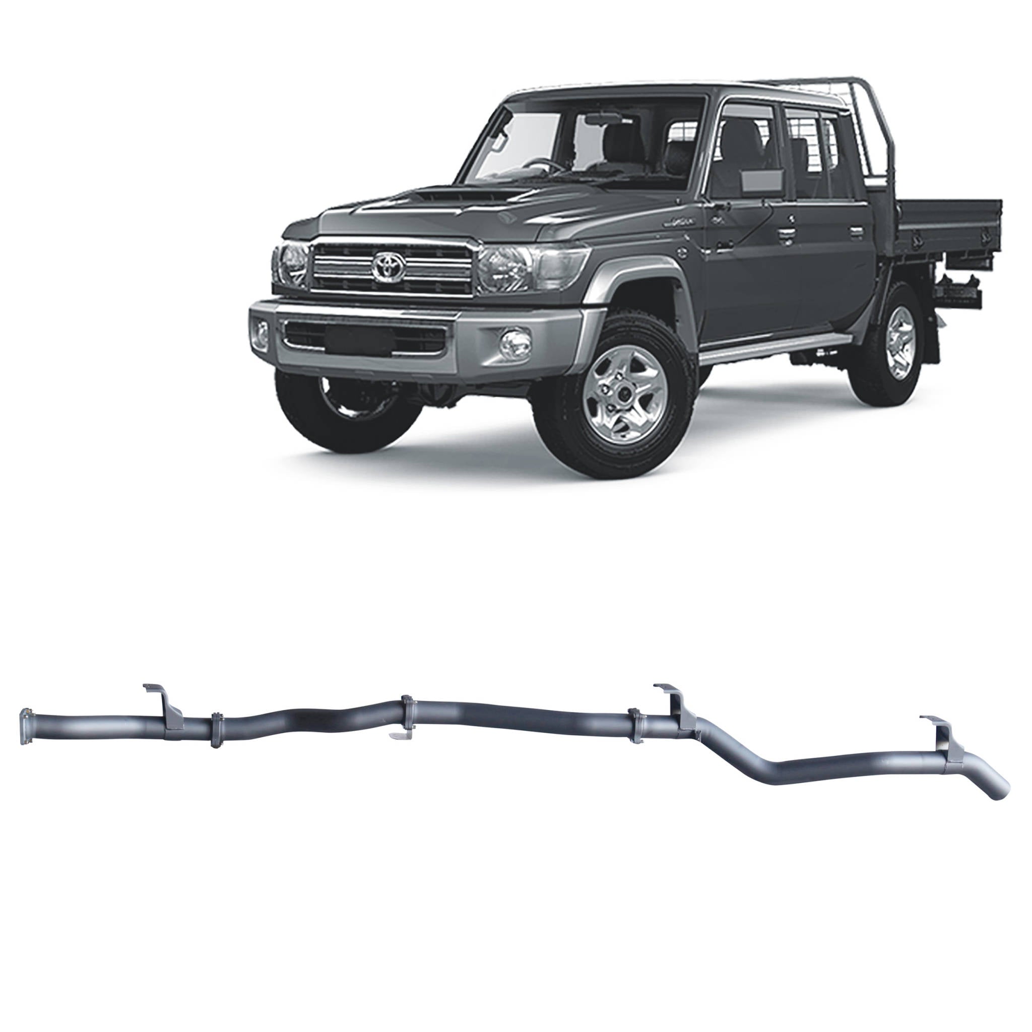 Redback Extreme Duty Exhaust for Toyota Landcruiser 79 Series Single and Double Cab (11/2016 - on) - Pipe Only (Loud)