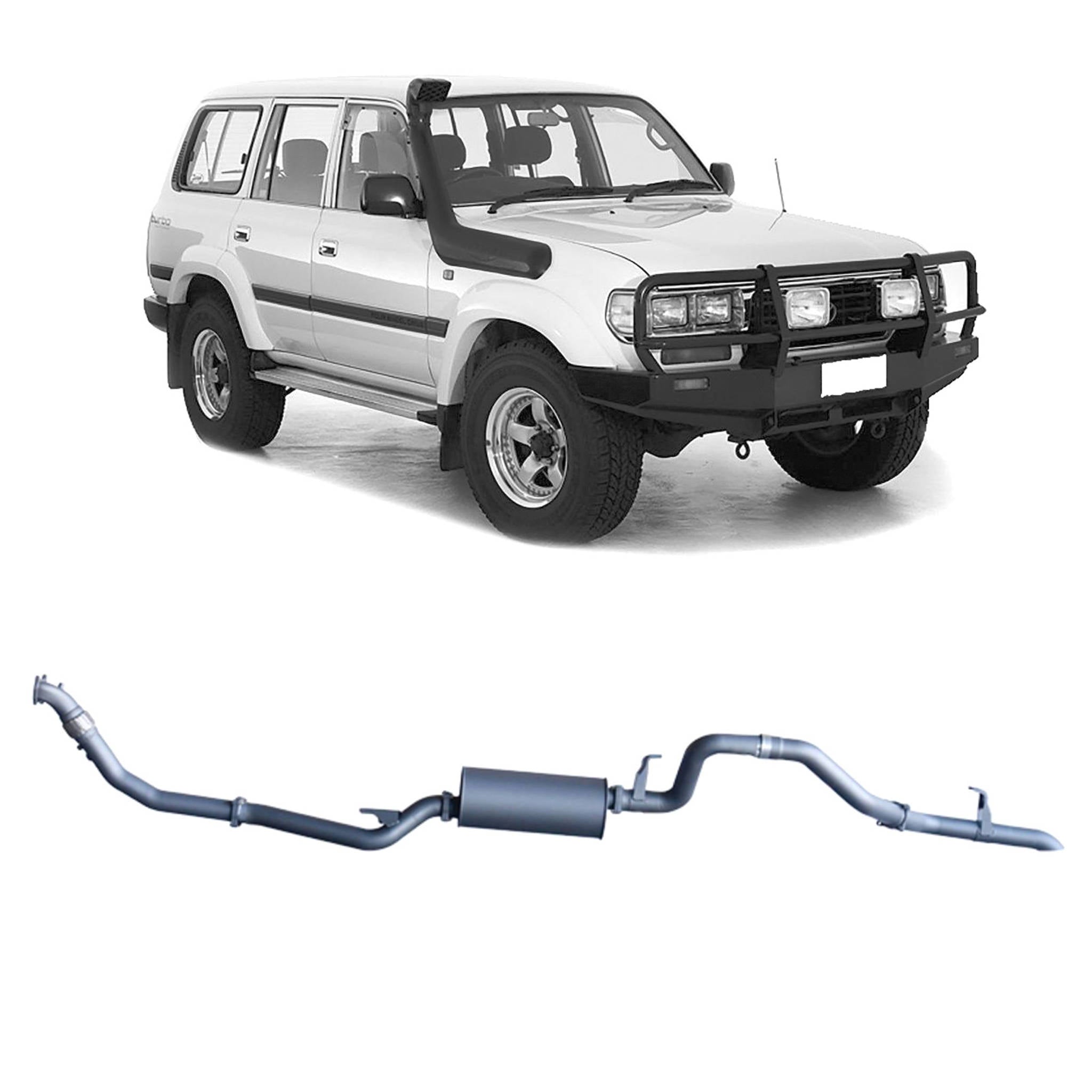 Redback Extreme Duty Exhaust for Toyota Landcruiser 80 Series Wagon 4.2L 1HZ (01/1990 - 02/1998) - Large Muffler