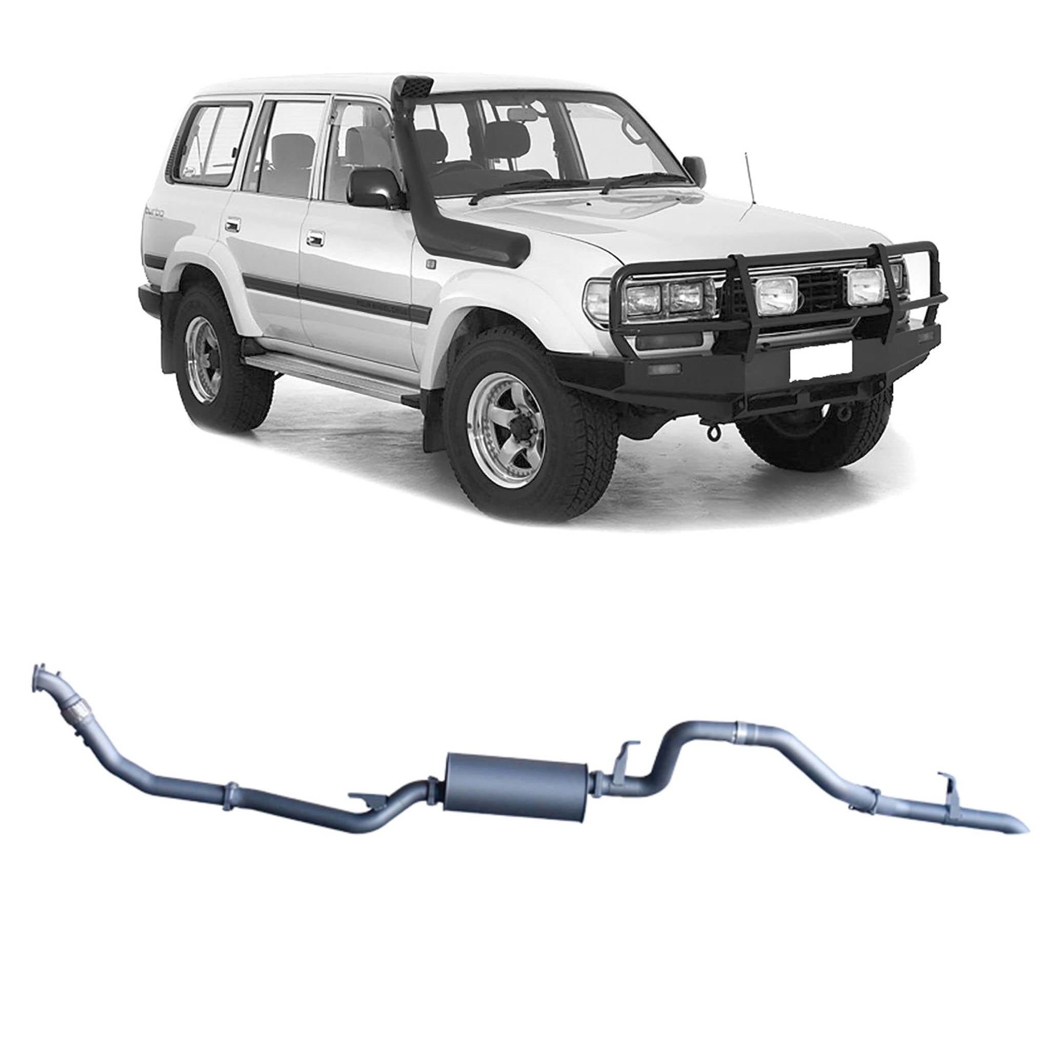 Redback Extreme Duty Exhaust for Toyota Landcruiser 80 Series Wagon 4.2L 1HZ (01/1990 - 02/1998) - Large Muffler