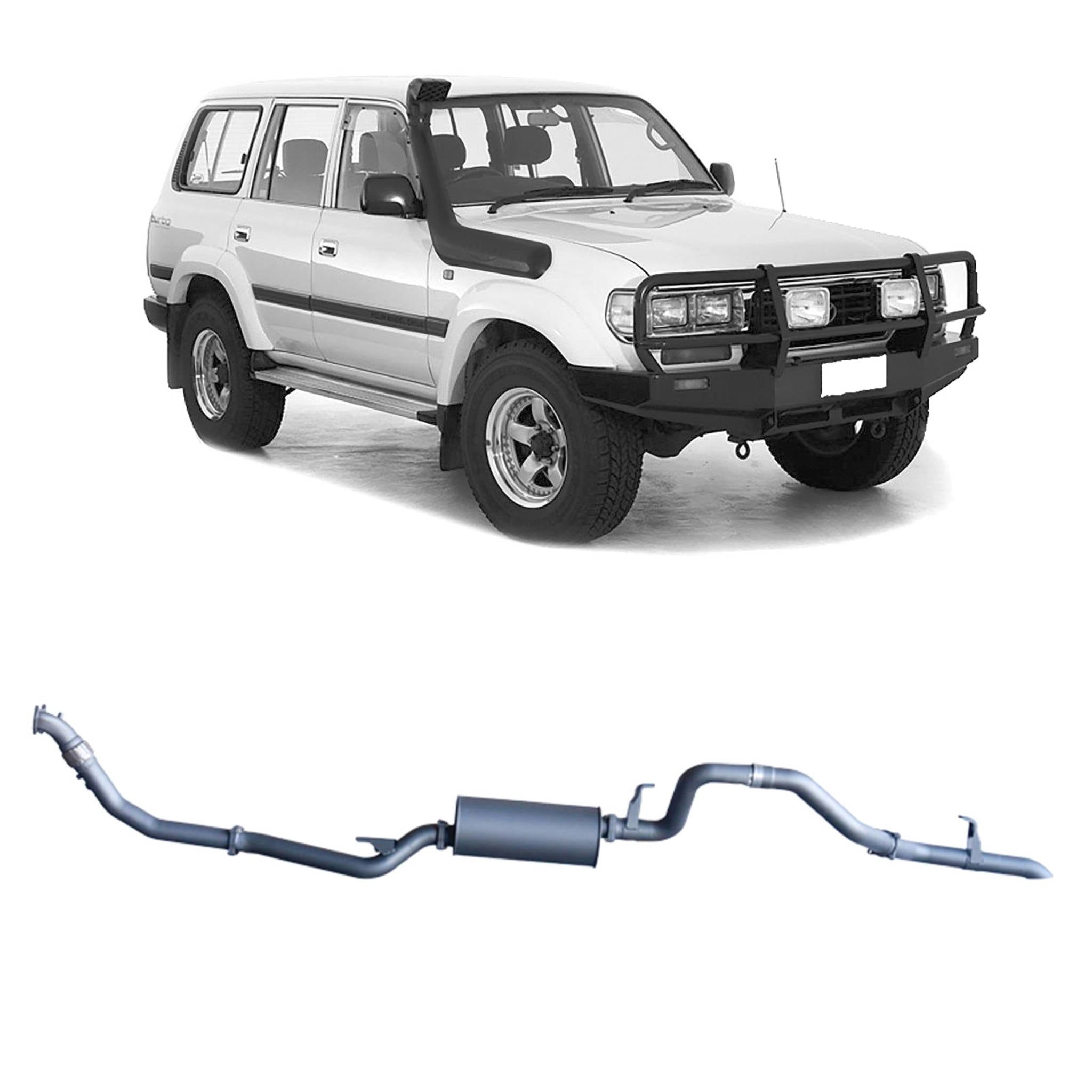 Redback Extreme Duty Exhaust for Toyota Landcruiser 80 Series Wagon 4.2L 1HZ (01/1990 - 02/1998) - Large Muffler