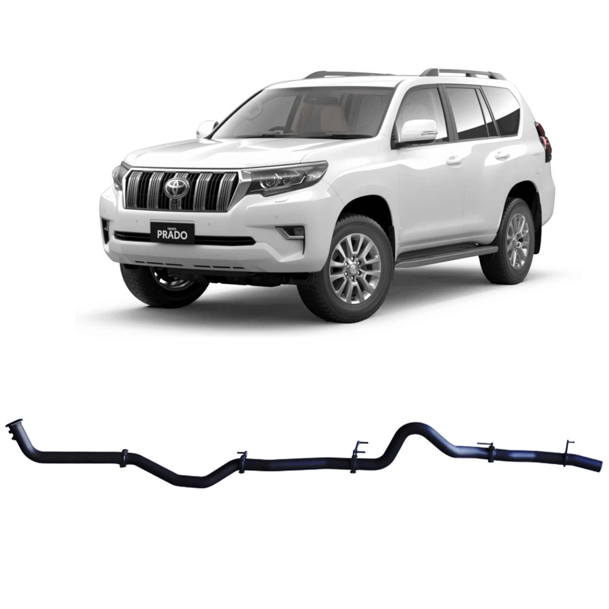 Redback Extreme Duty Exhaust for Toyota Prado 150 Series 2.8L (08/2015 - on) - Pipe Only (Loud) - 4x4 Performance System