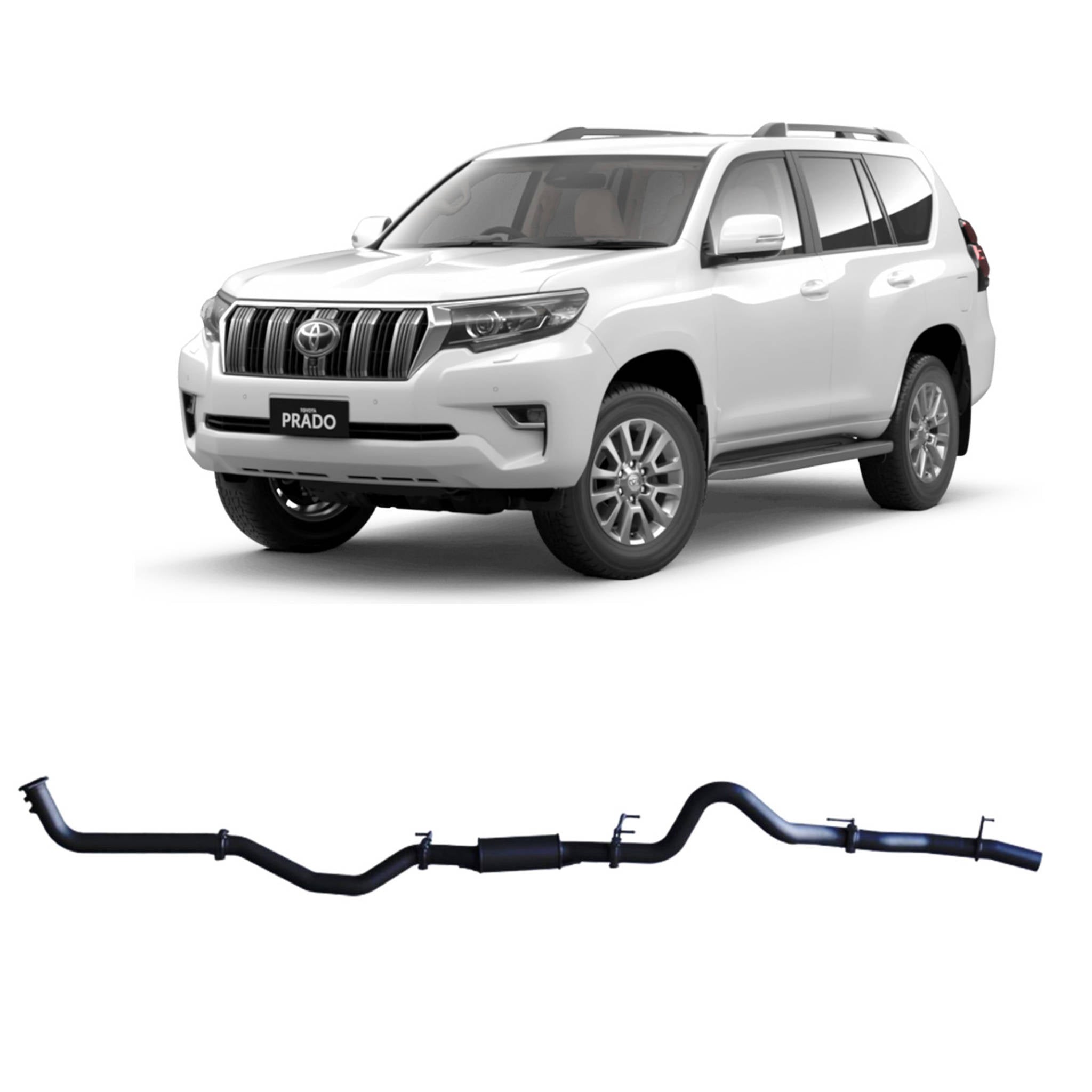 Redback Extreme Duty Exhaust for Toyota Prado 150 Series 2.8L (08/2015 - on) - Resonator (Medium) - 4x4 Performance